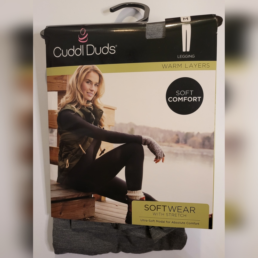 Women's Cuddl Duds M Gray Leggings NWT